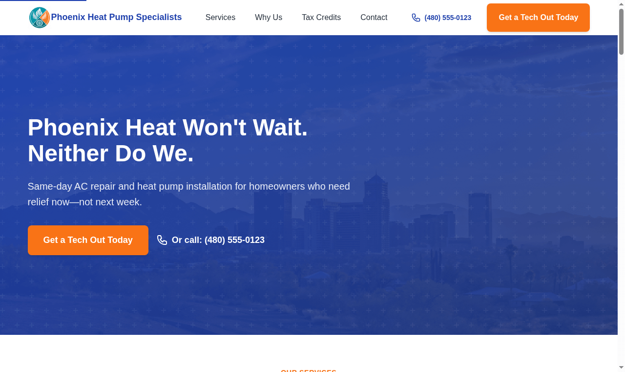 Phoenix Heat Pump Specialists Website Demo
